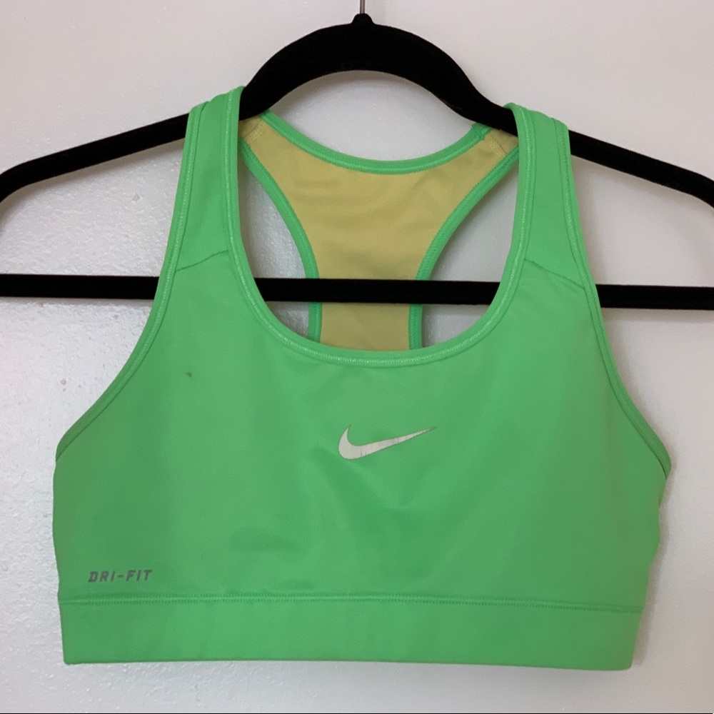 Reversible Nike sports bra, green/yellow - medium